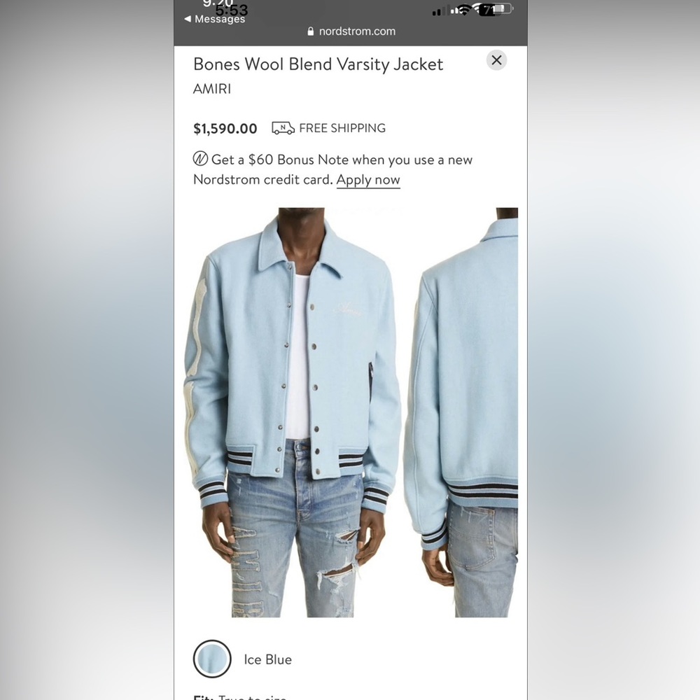 Amiri Bones Jacket - Ice Blue - Picture 3 of 16